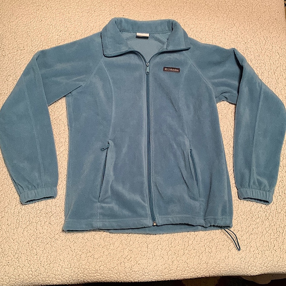 Columbia turquoise blue fleece jacket. Size S.